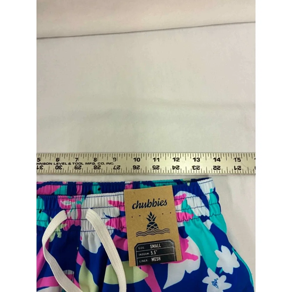 Chubbies Classic Swim Trunks Mens S Blue Tropical Floral 5.5